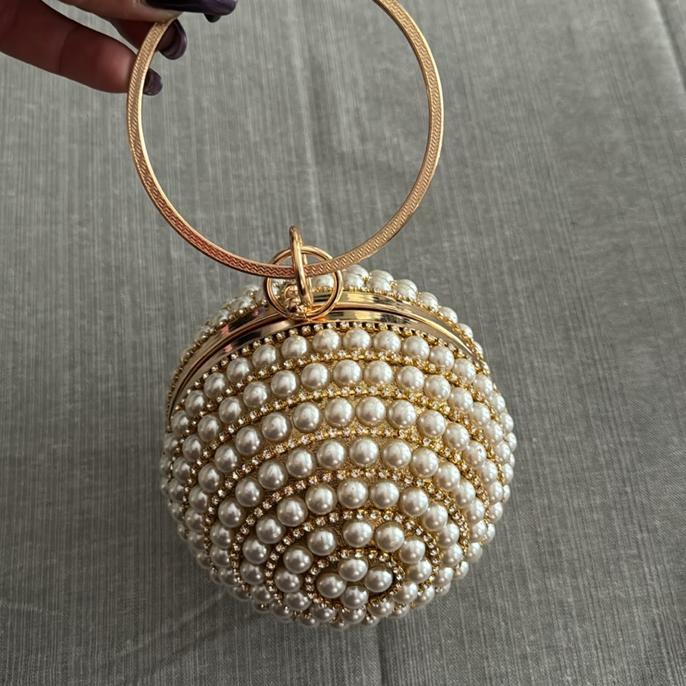 Beautiful Faux Pearl Cross Body View 2